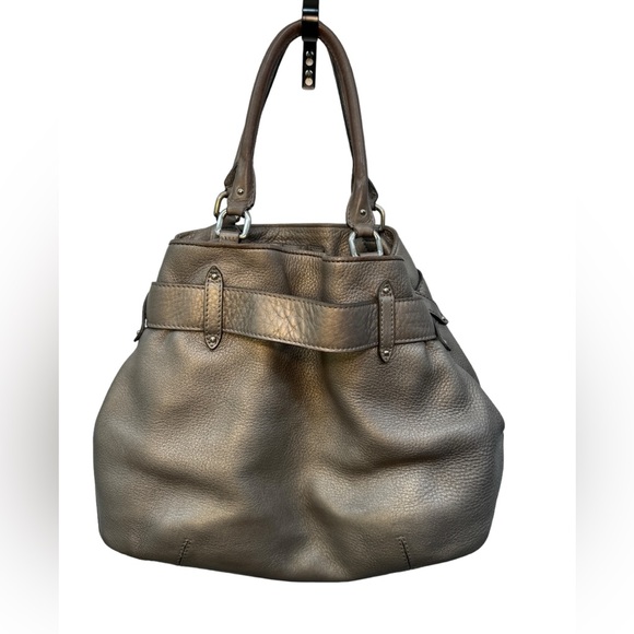 Cole Haan leather convertible handbag. Gray pebbled leather. Gorgeous! - Picture 3 of 10